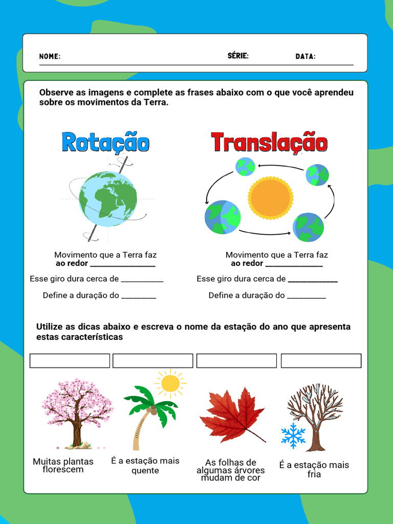 Atividades sobre Rotação e Translação | PDF