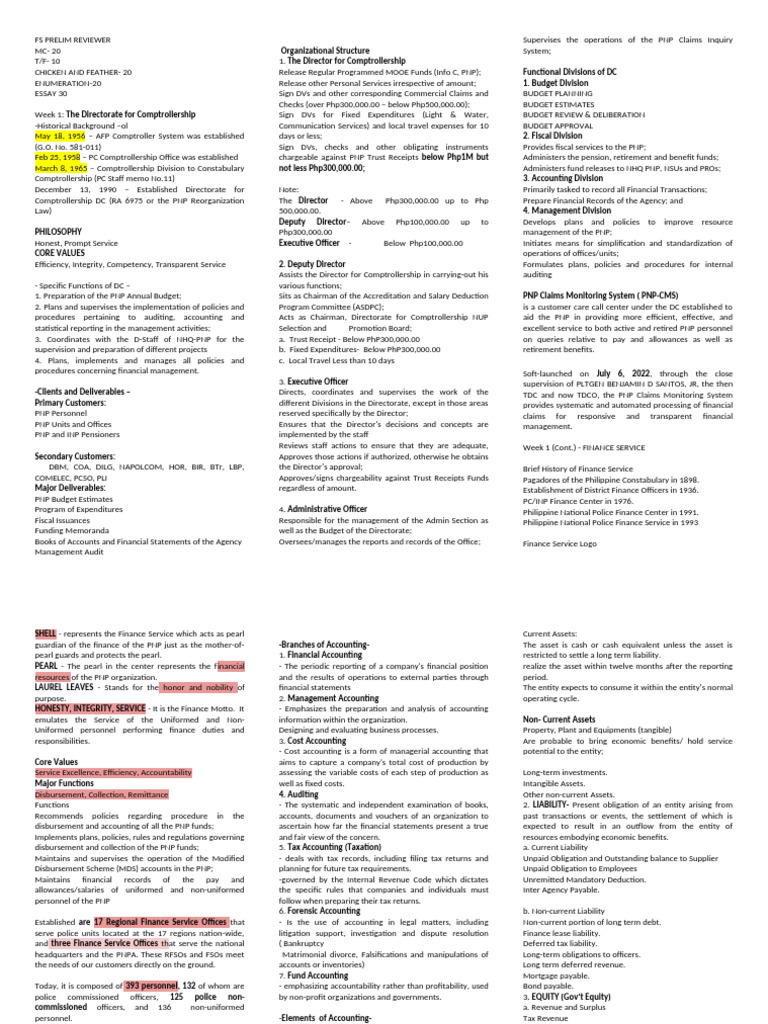 PNP Comptrollership and Finance Overview | PDF | Equity (Finance ...