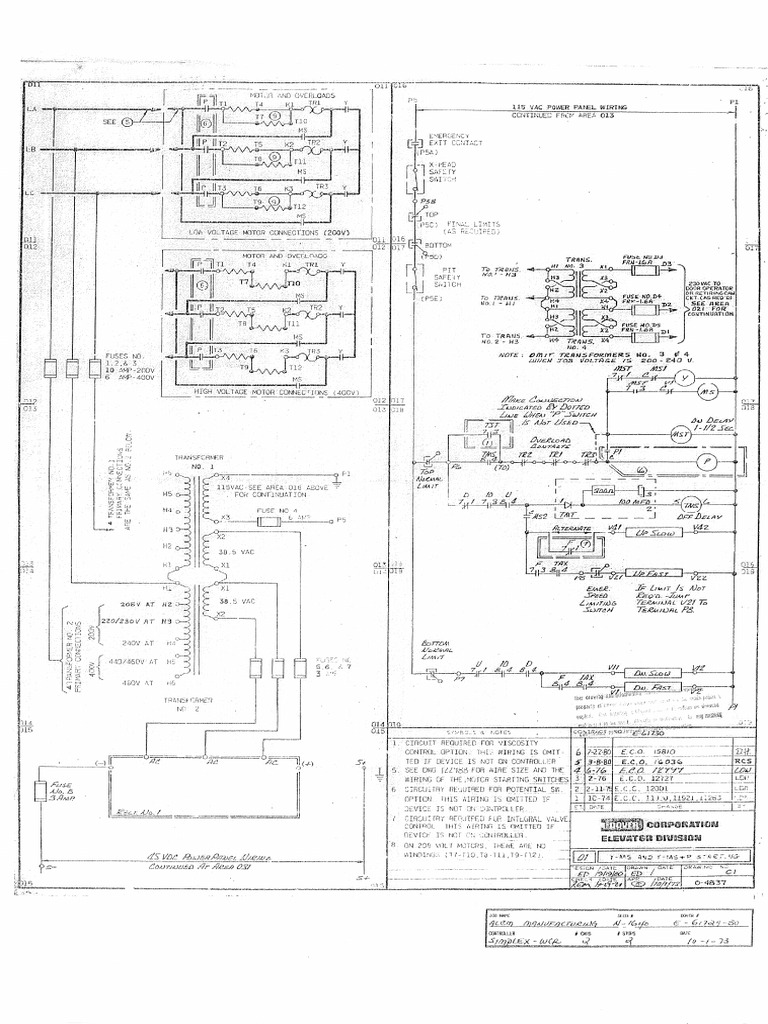 Dover Hydro Wiring Diagram DVHF1973WD960006 2S 1BC PWR FRT DRS