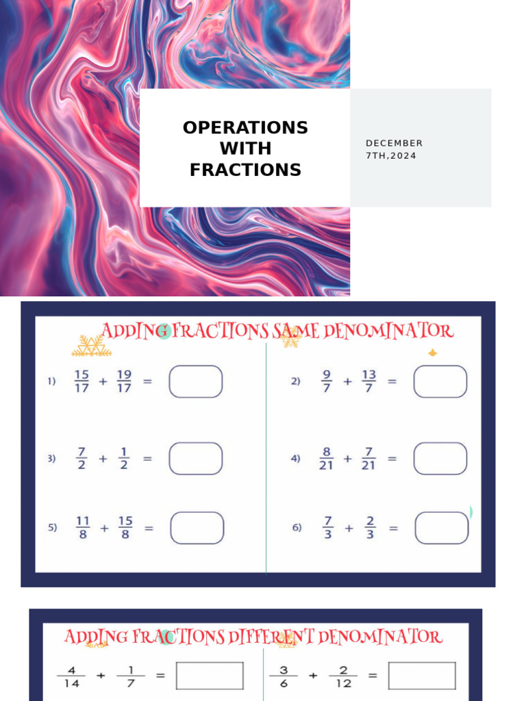 OPERATIONS WITH FRACTIONS | PDF