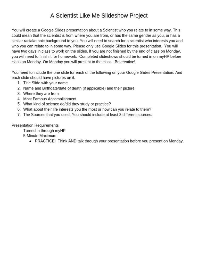 Relating to Scientists: Slideshow Guide | PDF