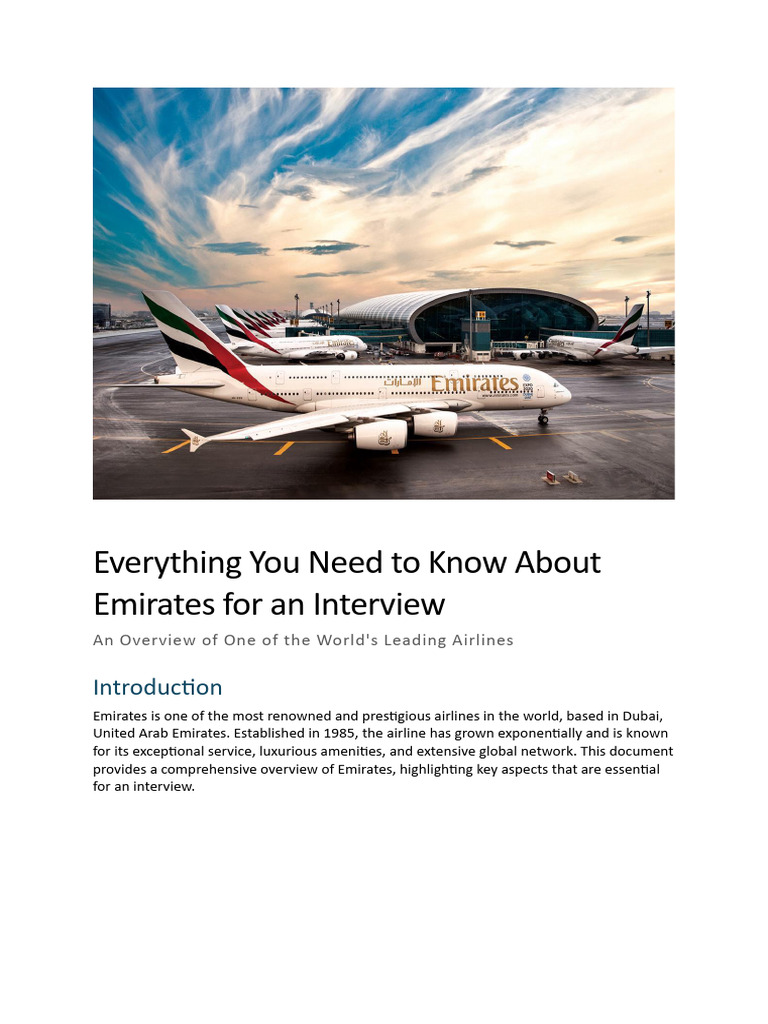 Emirates Airlines: Key Interview Insights | PDF | Emirates (Airline ...