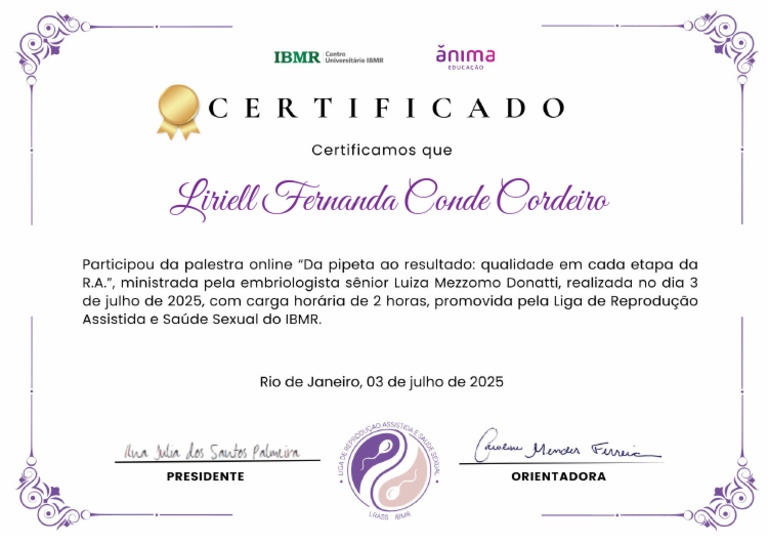 (Certificado) Nome Competo | PDF