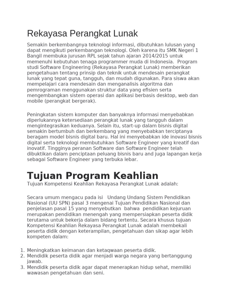 Jurusan RPL SMK Negeri 1 Bangil | PDF