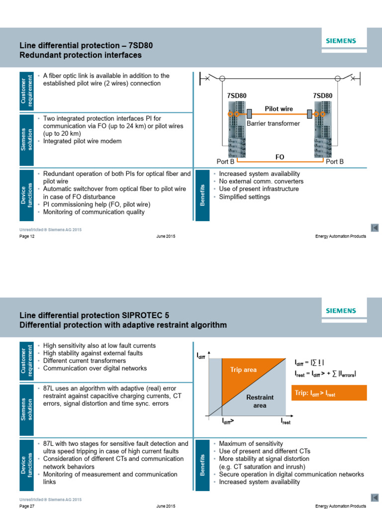 7SD8 Line Differential Protection 1.5 | PDF | Electricity | Electrical ...