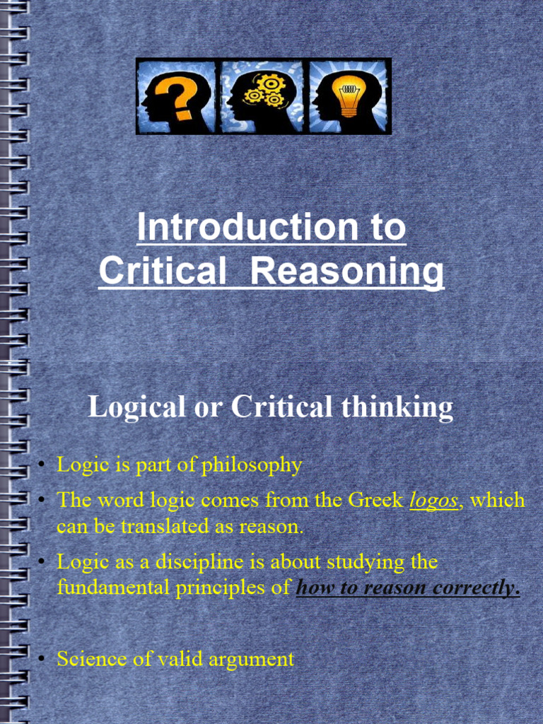 Introduction to Critical Reasoning | PDF | Logic | Critical Thinking