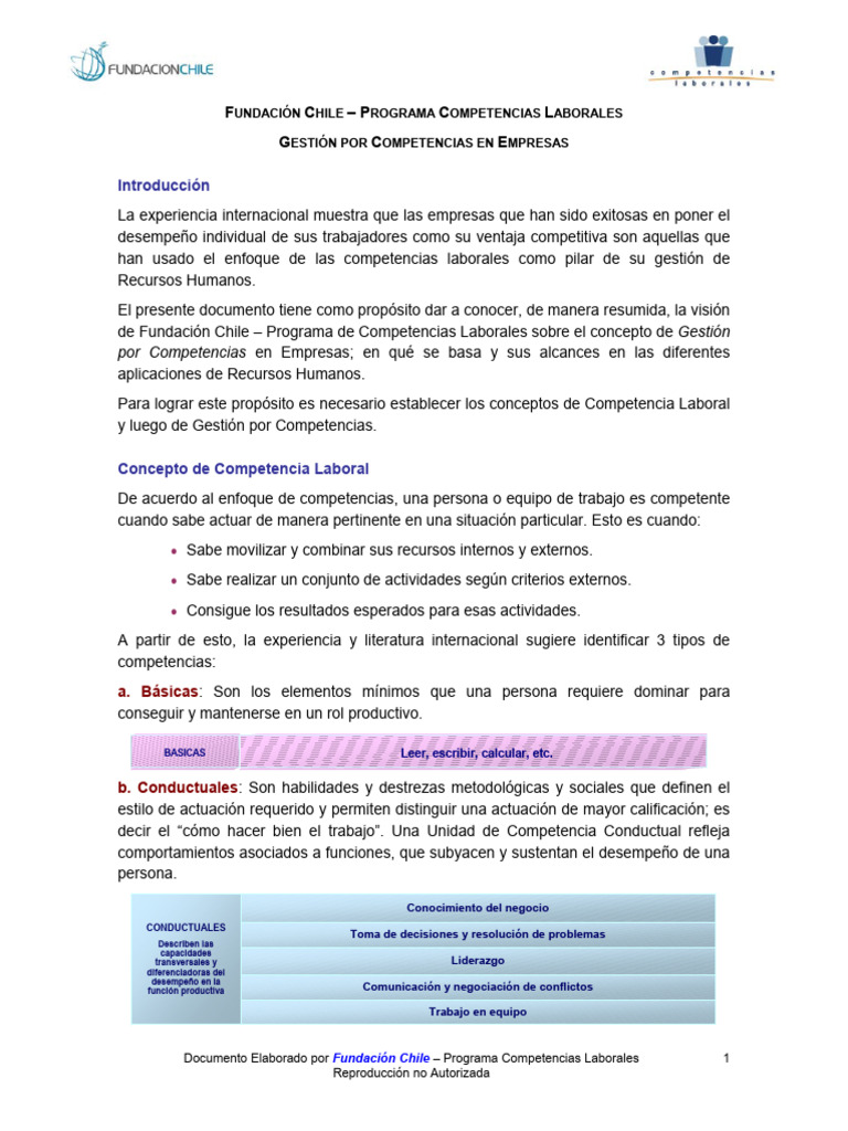 Gestión de Competencias Laborales | PDF | Gestión de recursos humanos ...