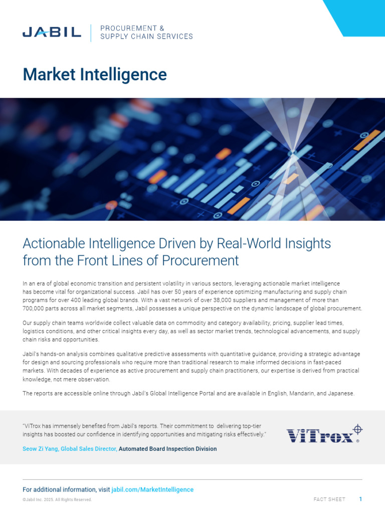 Jabil Market Intelligence Fact Sheet (2025) | PDF | Supply Chain ...