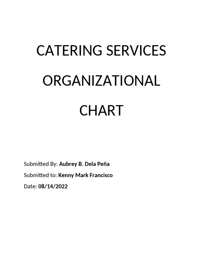 Catering Services Organizational Chart | PDF | Waiting Staff | Menu