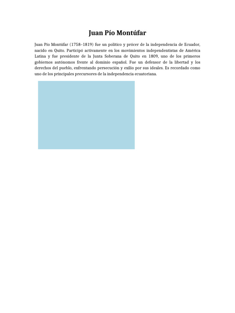 Biografía de Juan Pío Montúfar | PDF