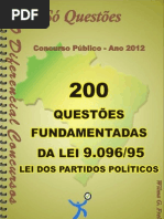 1698 - LEI DOS PARTIDOS POLÍTICOS - LEI 9.096 - 95 - Apostila Amostra