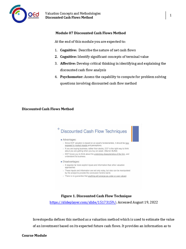 Terminal Value in DCF Analysis | PDF | Discounted Cash Flow | Valuation ...