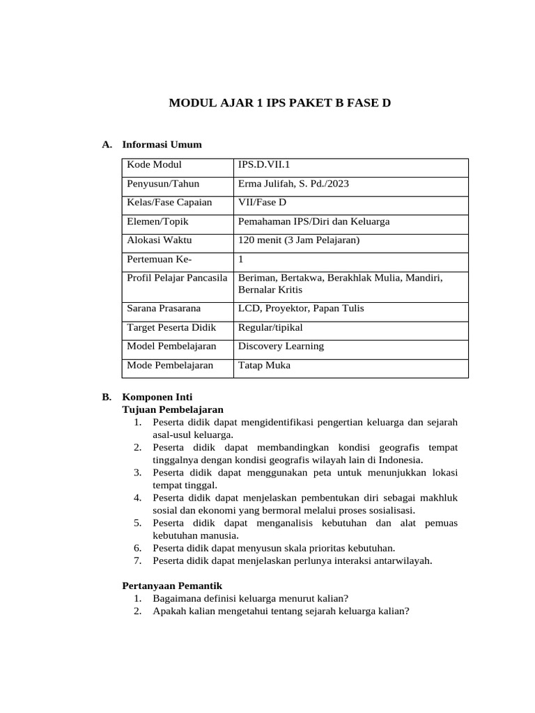 Modul IPS Paket B Fase D | PDF