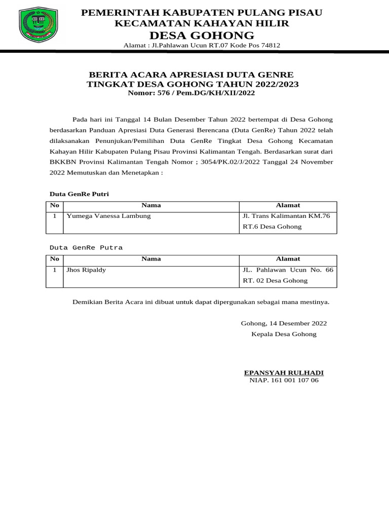 Kop Surat Desa | PDF