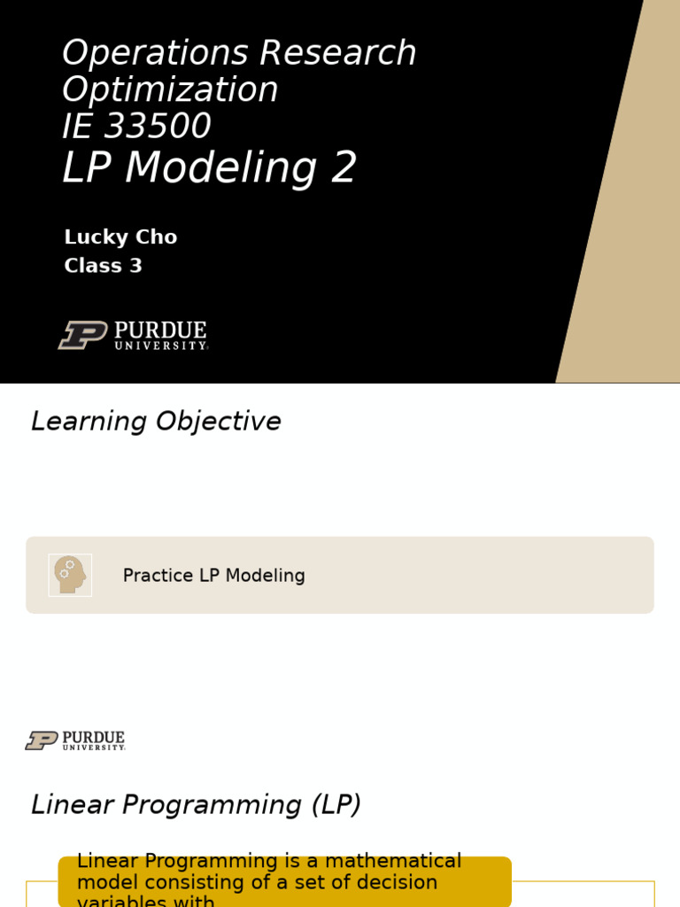 LP Modeling for Operations Research | PDF | Linear Programming | Inventory