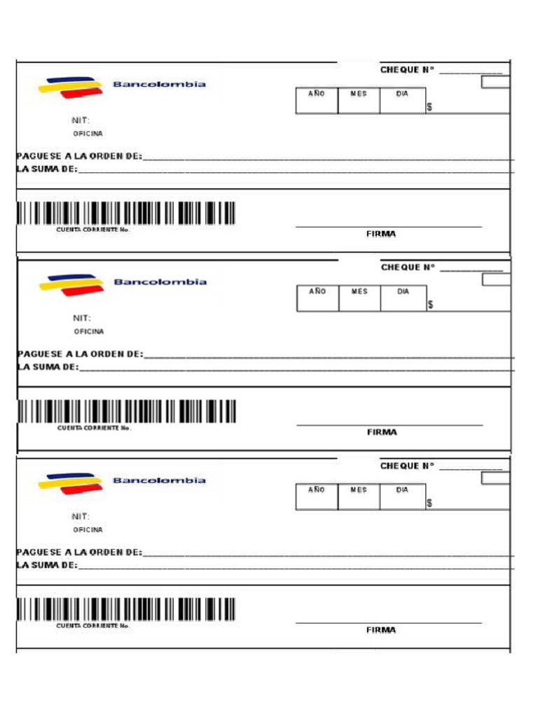 Cheque Bancolombia | PDF