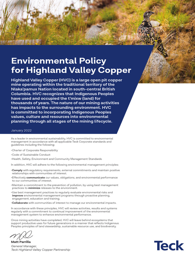 HVC Environmental Policy and Stewardship | PDF