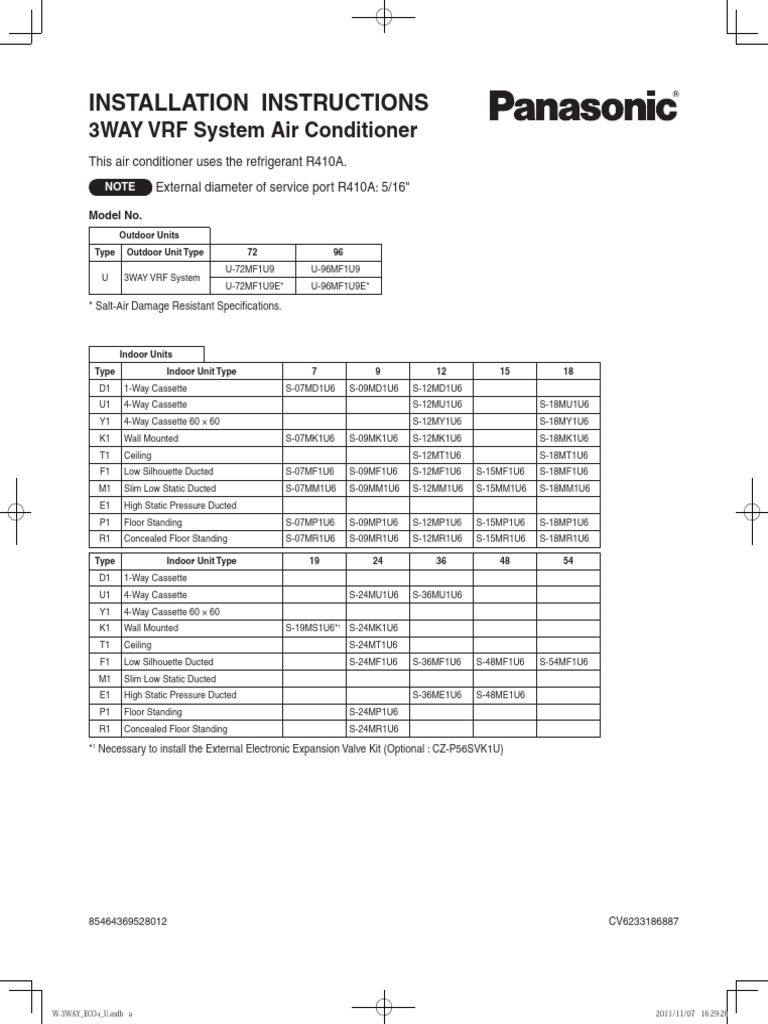 3-Way VRF Air Conditioner Installation Guide | PDF | Pipe (Fluid ...
