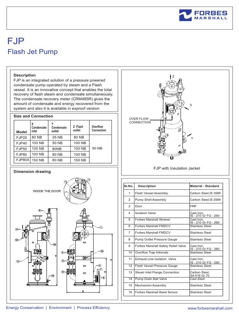 Forbes Marshall Flash Jet Pump Overview | PDF | Pump | Gas Technologies