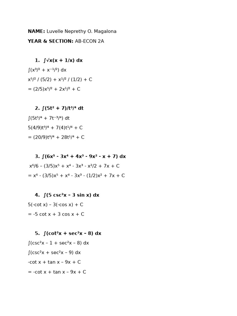 Integral Cal | PDF
