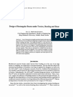 Design of Rectangular Beams Under Torsion, Bending and Shear