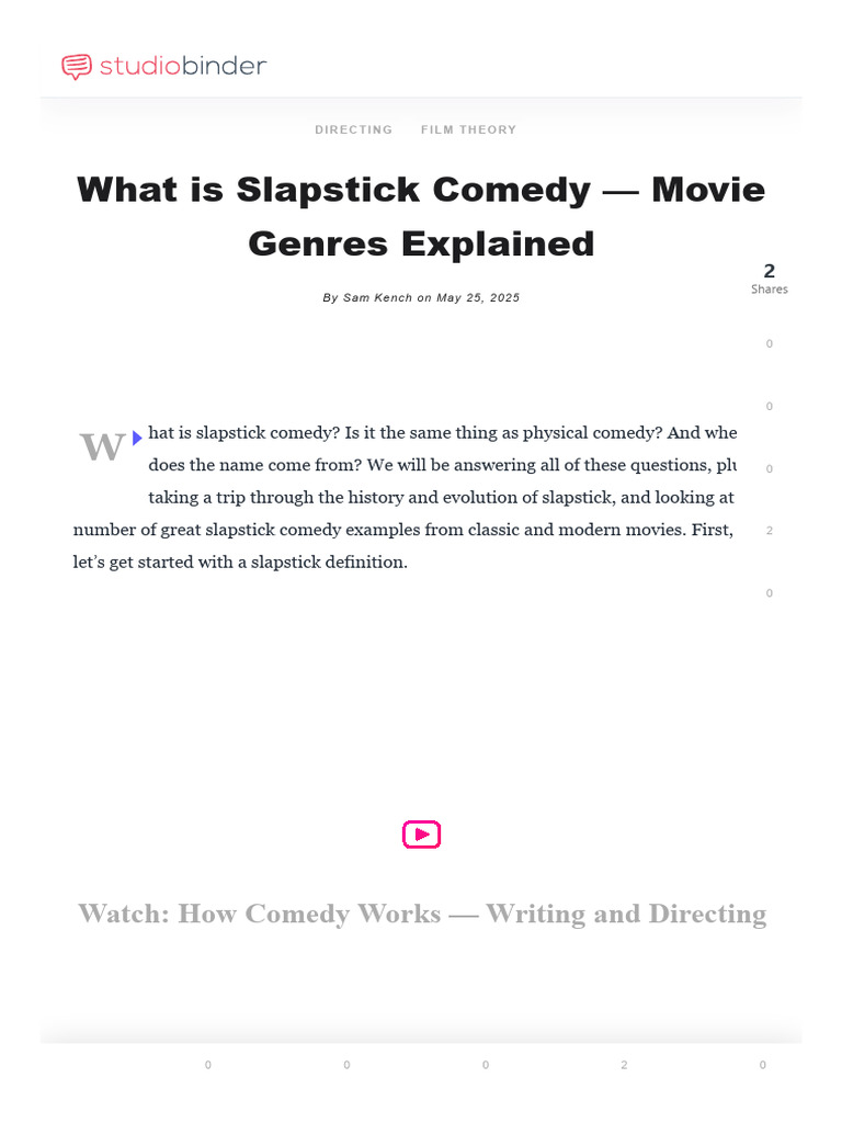 Understanding Slapstick Comedy | PDF | Comedy | Performing Arts