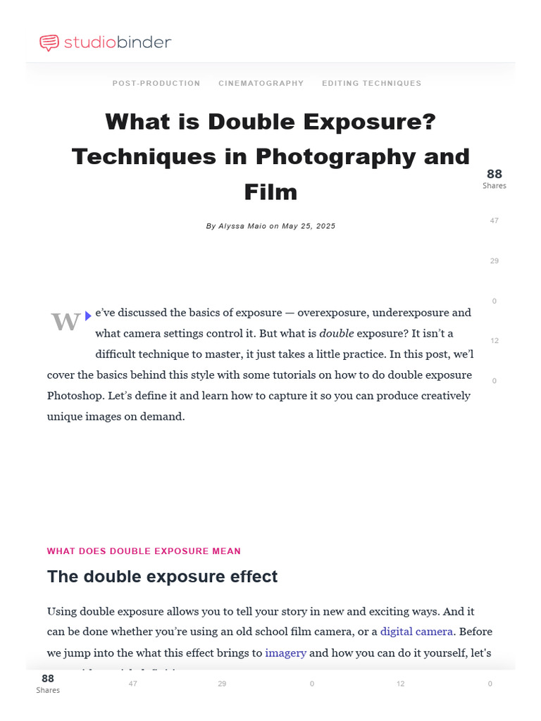 What is Double Exposure_ Techniques in Photography and Film | PDF ...