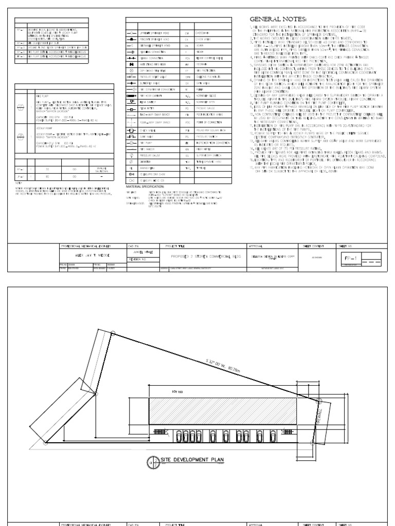 Fire Plan Layout and Equipment Schedule | PDF | Pipe (Fluid Conveyance ...