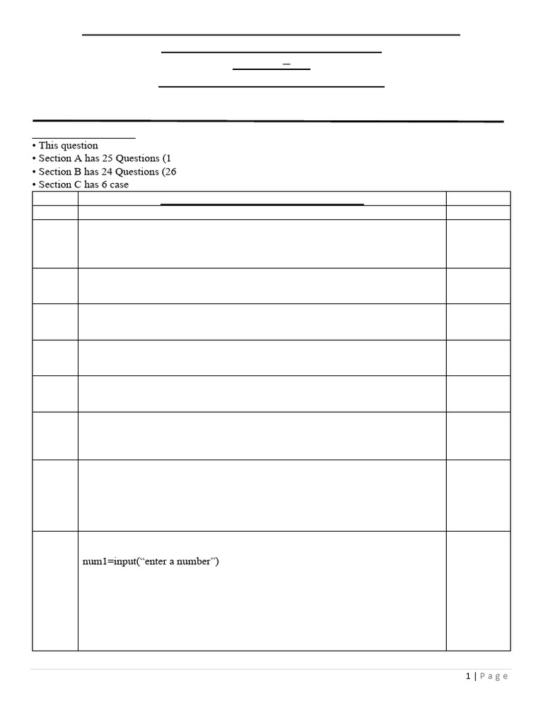 Python Programming Exam for Class XI | PDF | Software Engineering ...