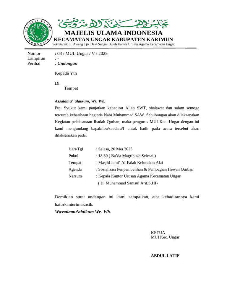 Undangan MUI | PDF