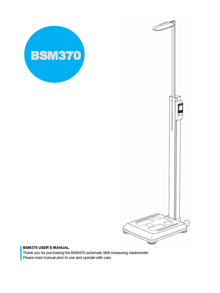 BSM370 User's Manual Overview | PDF | Body Mass Index | Obesity