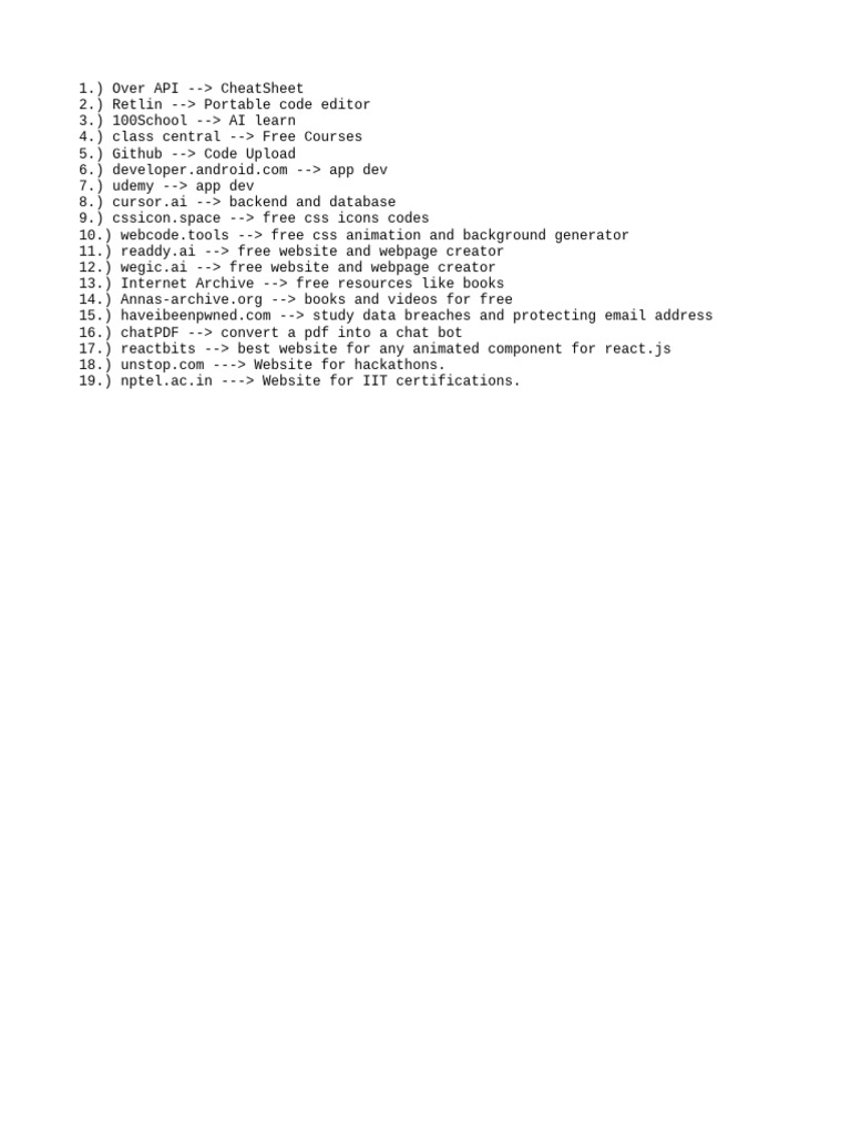 Essential Resources for Developers | PDF