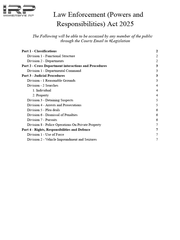Law Enforcement Powers Overview 2025 | PDF | Arrest | Arrest Warrant