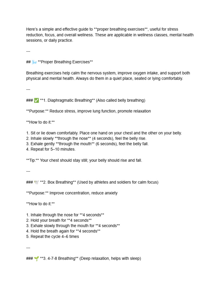Types of Breathing Exercises Pdf: Ultimate Guide for Relaxation & Health