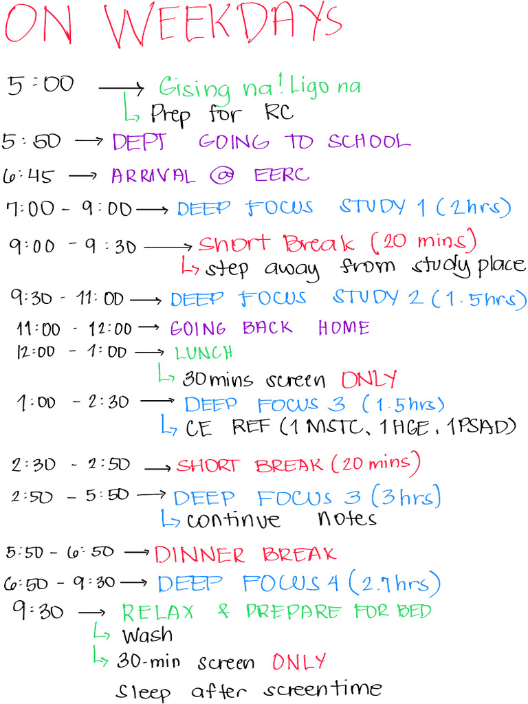 Weekdays Reminder | PDF