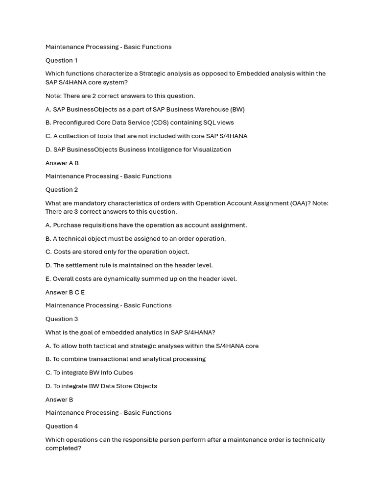 SAP S/4HANA Maintenance Processing Guide | PDF | Mobile App | Computing