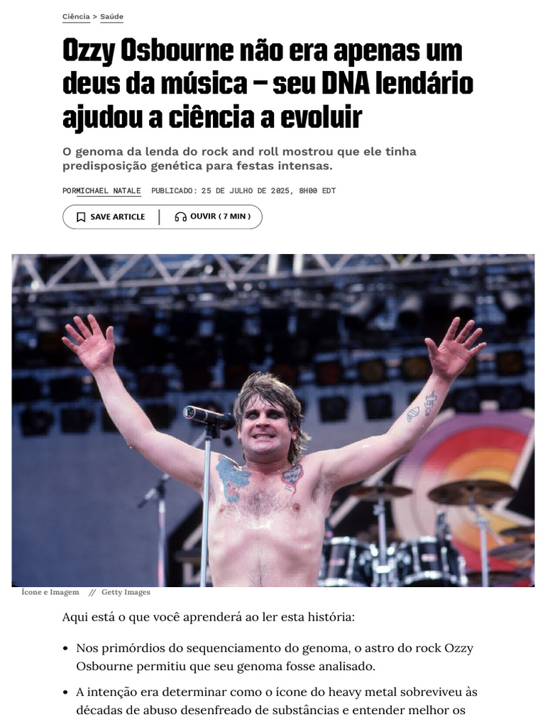 Ozzy Osbourne's Unique Genetic Legacy | PDF | Human Genome | Life Sciences