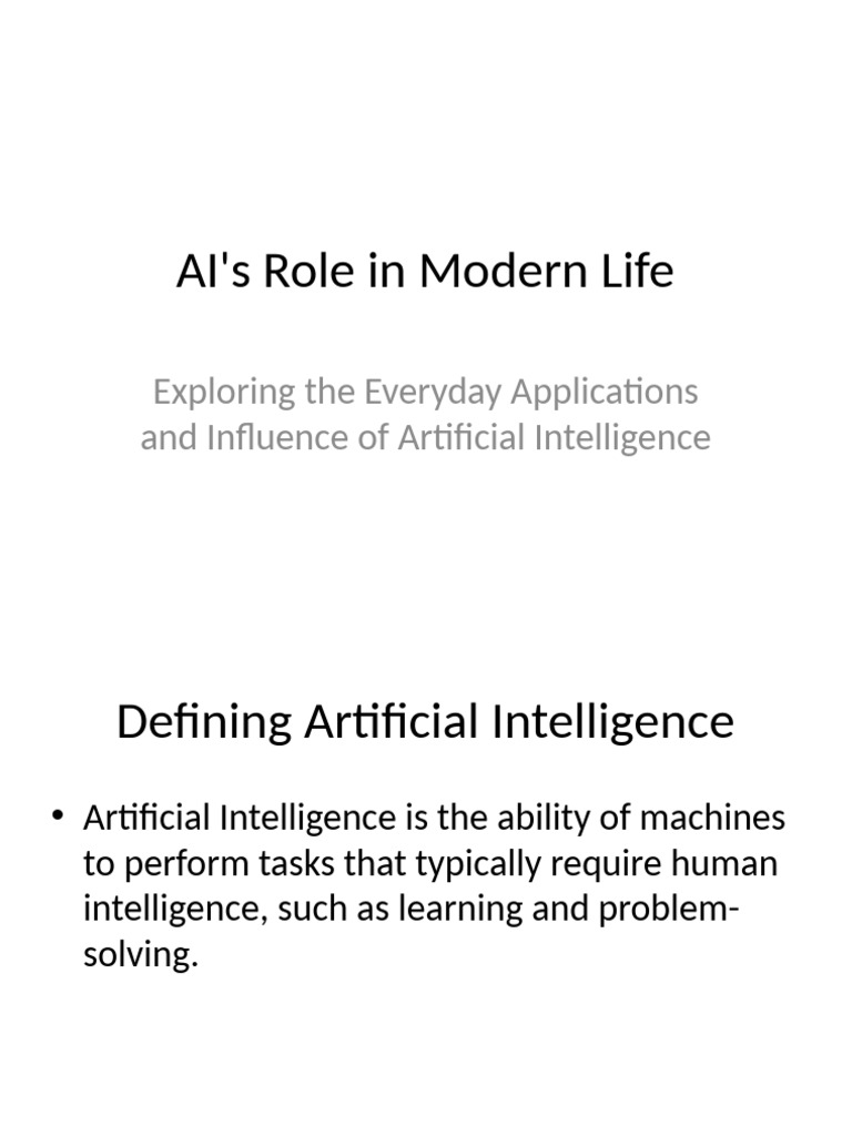 AIs Role in Modern Life | PDF