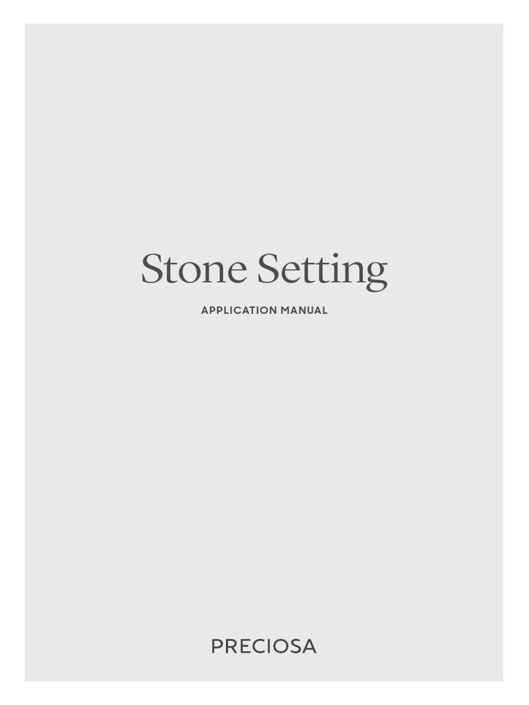 Stone Setting Techniques Manual | PDF | Secondary Sector Of The Economy ...