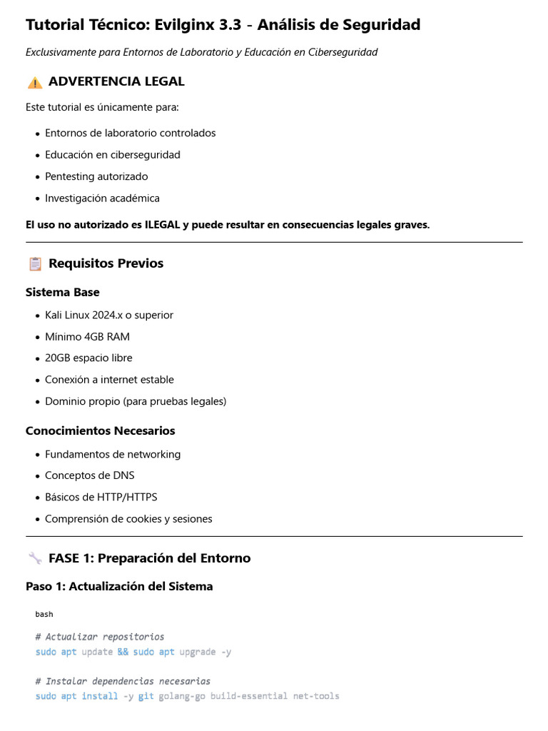 Tutorial Evilginx 3.3: Análisis y Configuración | PDF ...
