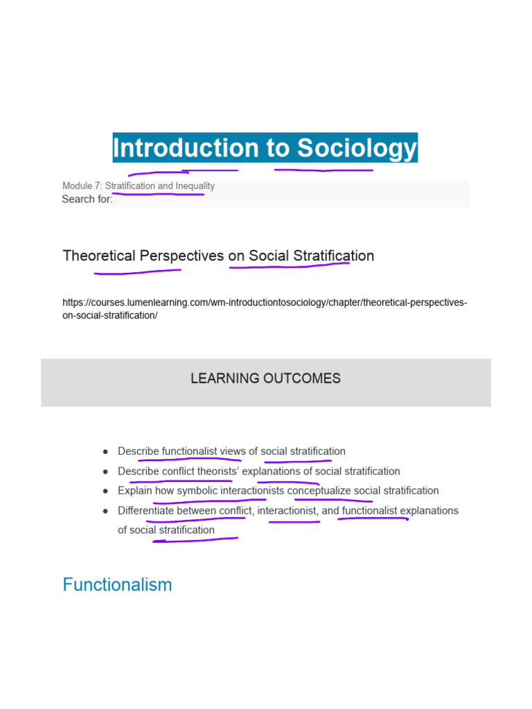 Short Notes On The Theories On Social Stratification | PDF | Social ...