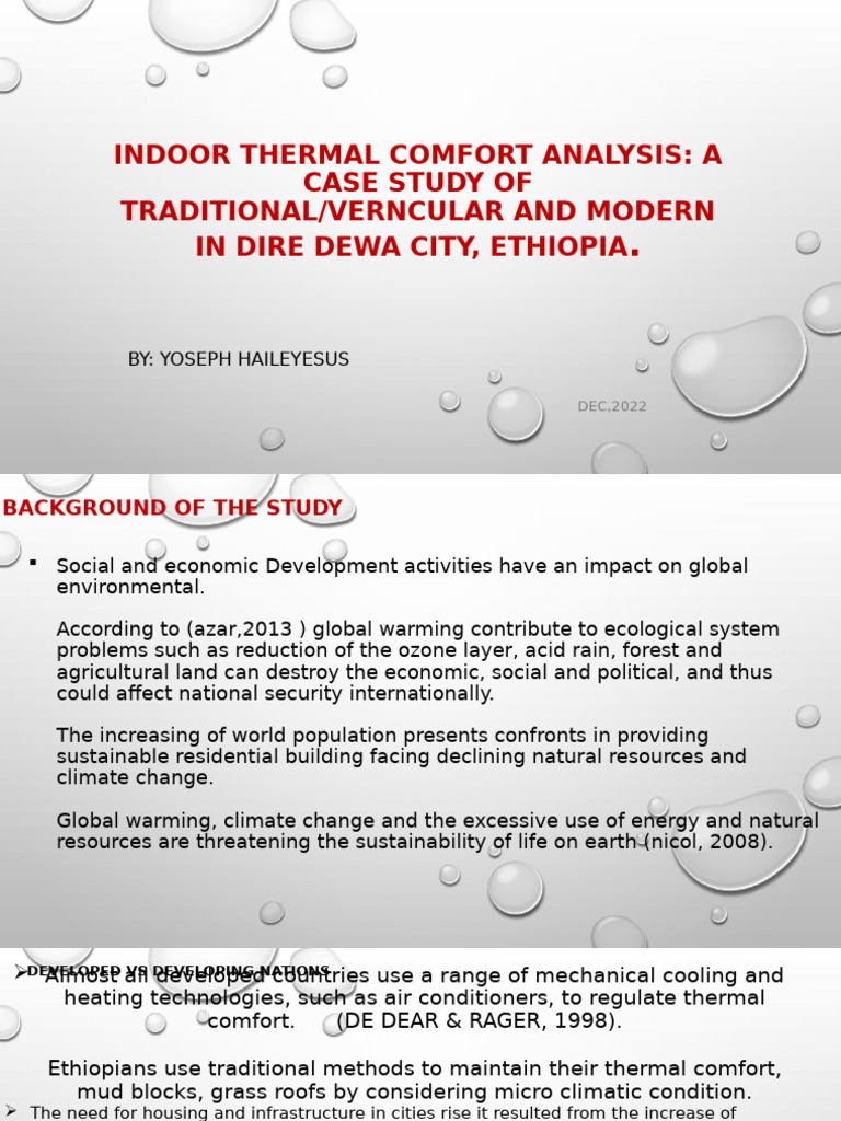 Thermal Comfort in Dire Dewa Housing | PDF | Climate Change | Sampling ...