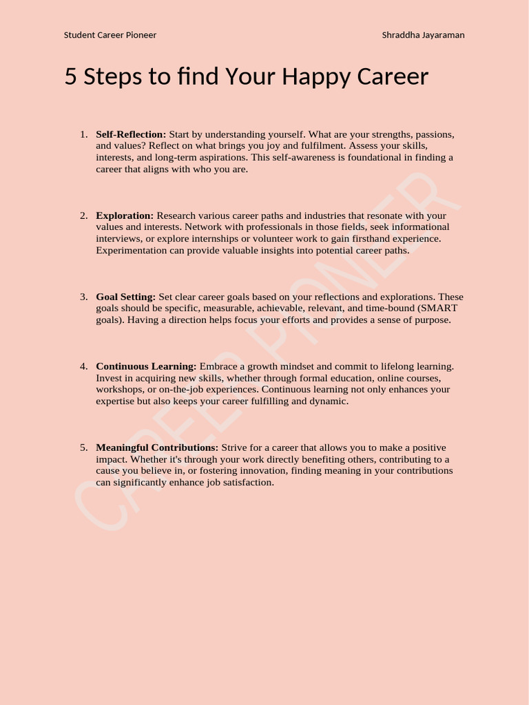 5 Steps To Find Your Happy Career | PDF | Goal | Job Satisfaction