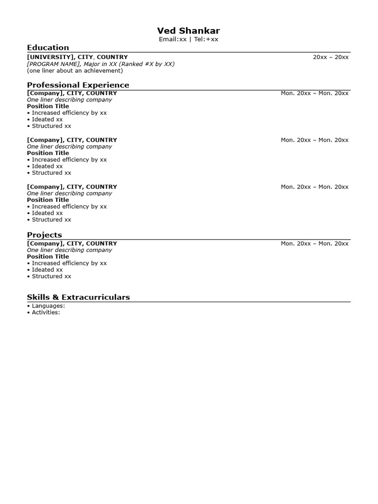 Ved Shankar's Professional Profile | PDF