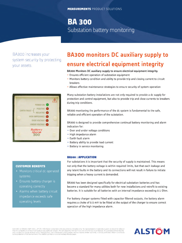 BA300 Battery Voltage Management | PDF