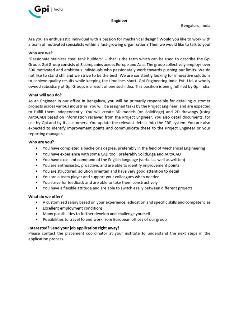 Gpi - Mechanical Engineer - 2023-October | PDF | Cognition ...