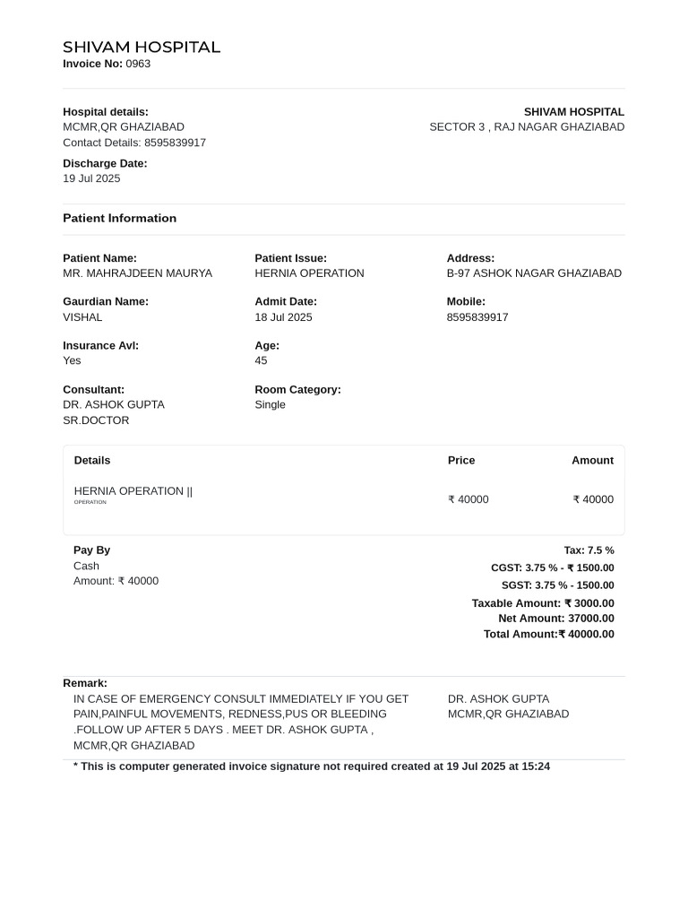 Medical Bill Template 1 | PDF