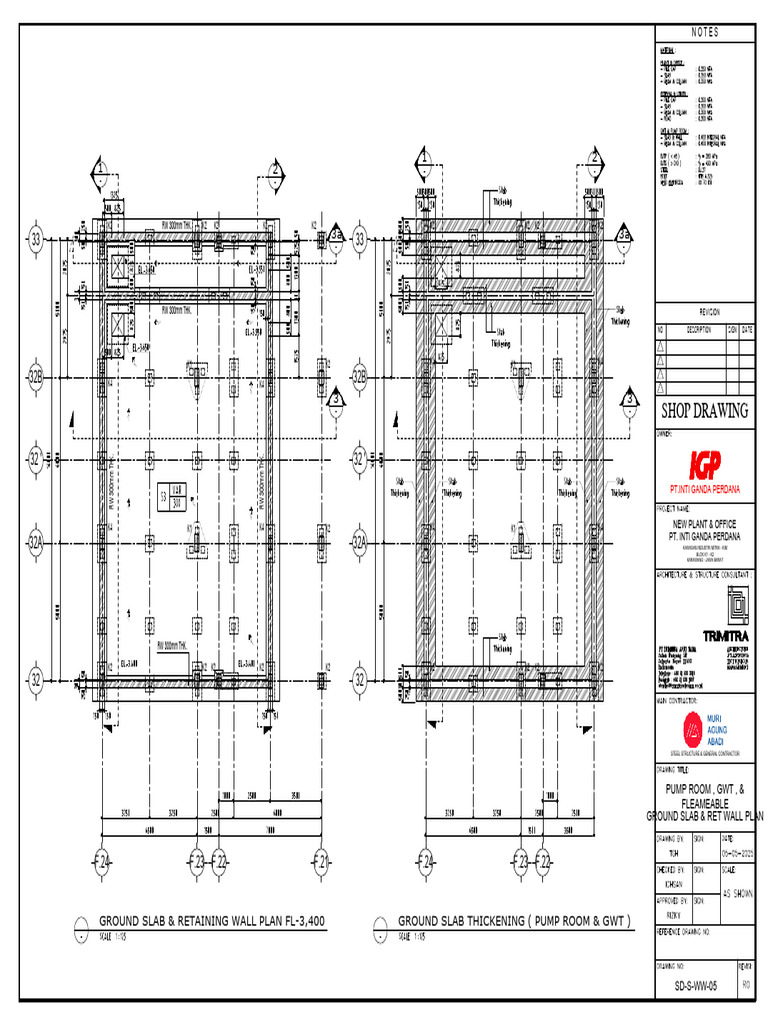 Ground Slab and Retaining Wall Plans | PDF | Building Engineering ...