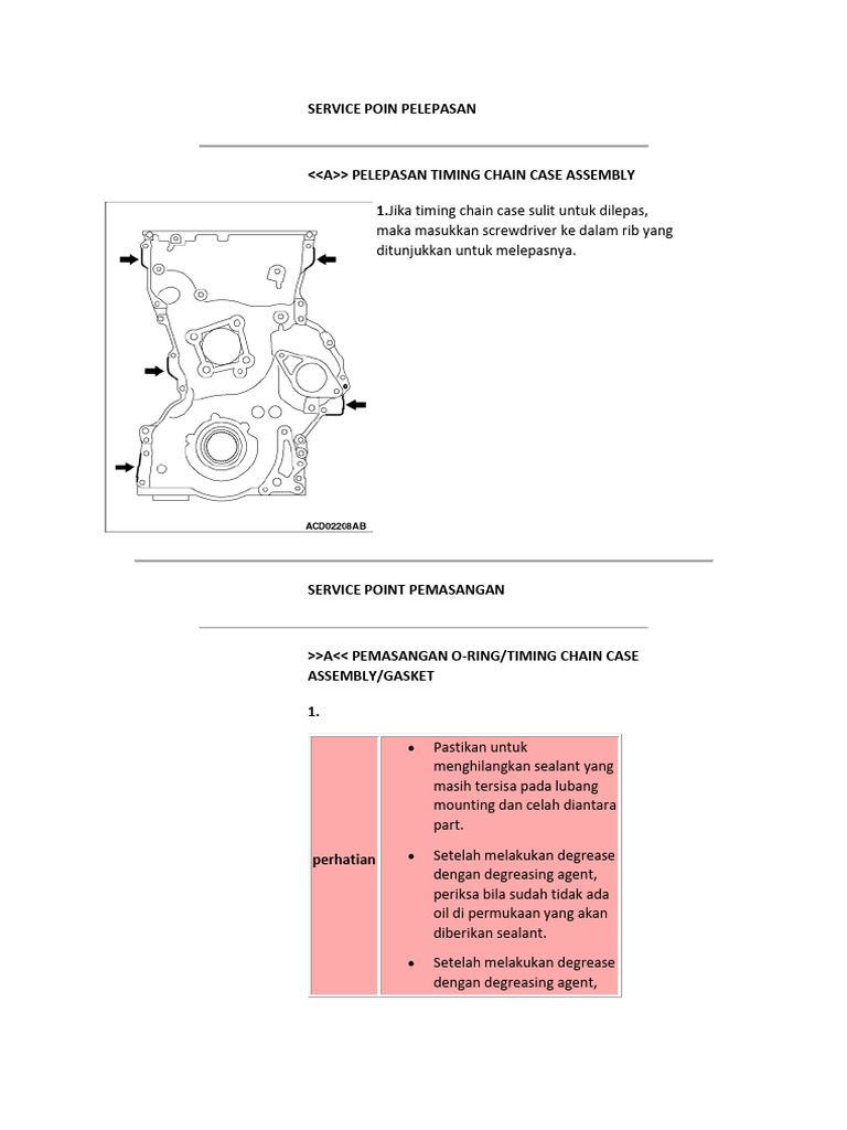 Panduan Pemasangan Timing Chain Assembly | PDF