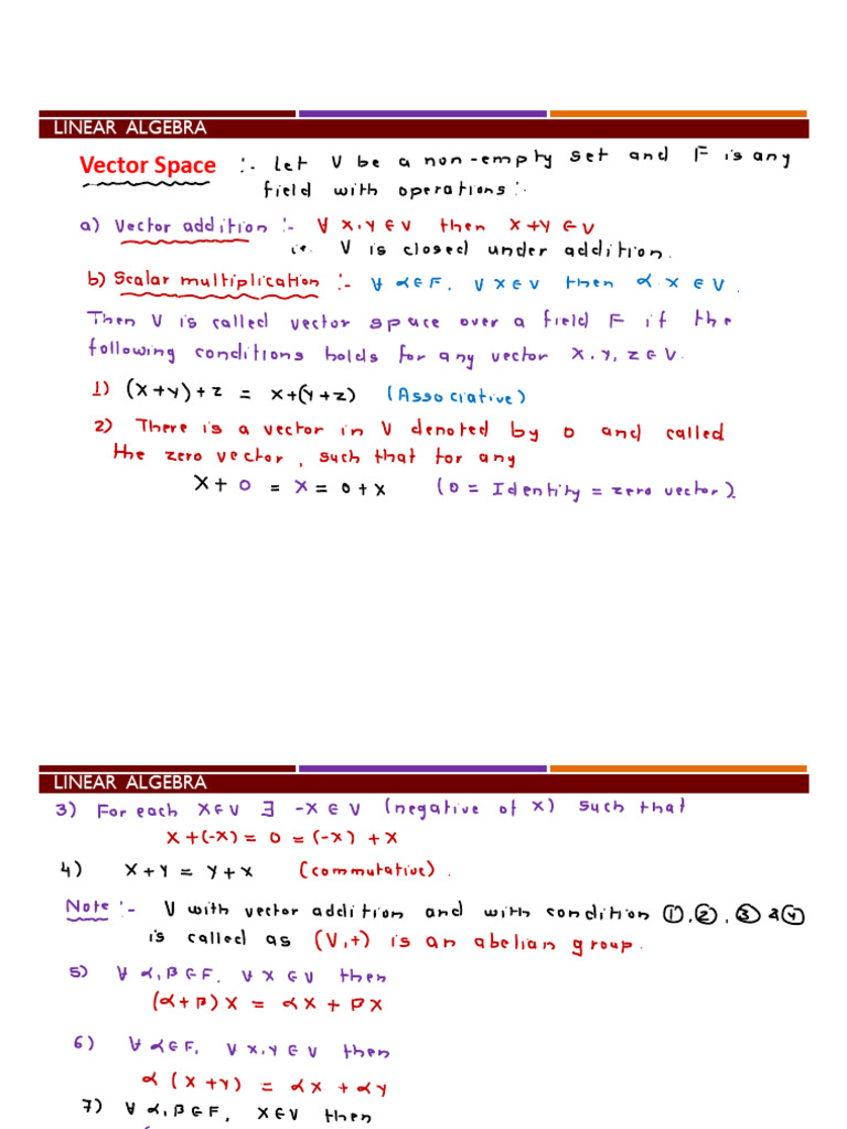 Understanding Vector Spaces in Linear Algebra | PDF